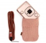 Подарочный набор Fujifilm Instax mini LiPlay Blush Gold Bundle Hard (моментальный фотоаппарат + чехол + шнурок) - печатает фотокарточку со звуком, звук сохраняется на QR-коде и воспроизводится с помощью любого смартфона