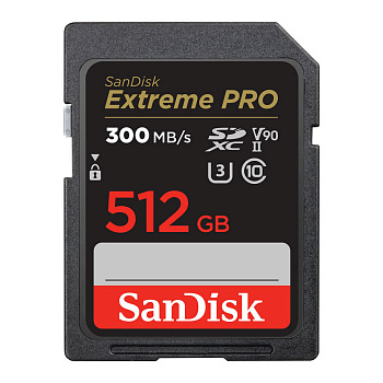 Высокоскоростная карта памяти SDXC SanDisk Extreme Pro 512GB UHS-II Card, V90, VIDEO 4K/8K (SDSDXDK-512G-ANCIN) R300/W260
