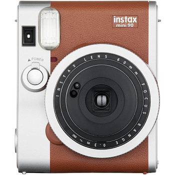 Моментальный фотоаппарат Fujifilm Instax mini 90 Neo Classic Brown (в комплекте кожаный ремешок для камеры, литиевый аккумулятор NP-45S и зарядное устройство)