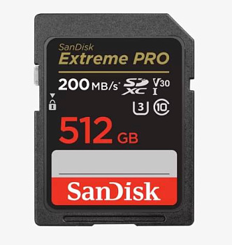 Карта памяти SDXC SanDisk Extreme Pro 512GB UHS-I Card C10, U3, V30 (SDSDXXD-512G-GN4IN)  R200/W140