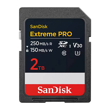 Карта памяти SDXC SanDisk Extreme Pro 2TB UHS-I Card C10, U3, V30 (SDSDXXD-2T00-GN4IN)  R250/W150