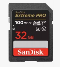 Карта памяти SDHC SanDisk Extreme Pro 32GB UHS-I Card C10, U3, V30 (SDSDXXO-032G-GN4IN)  R100/W90