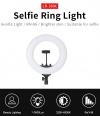 Светодиодный кольцевой осветитель JINBEI LR-360C 14 " для фото/видеосъемки (3600Lux, 3200К ~ 6500К) + крепление для смартфона