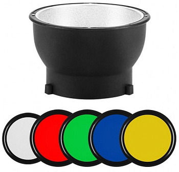 Рефлектор Jinbei Magnetic Reflector 14cm + Гелевые фильтры (5 цветов)