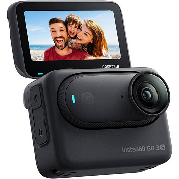 Сверхкомпактная экшн-камера со стабилизацией Insta360 GO 3S 4K Midnight Black (64GB, вес 97гр, 2,2-дюймовый откидной сенсорный экран)