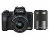 Цифровой фотоаппарат Canon EOS M50 Mark II kit (EF-M 15-45mm f/3.5-6.3 IS STM + EF-M 55-200mm f/4.5-6.3 IS STM) Black