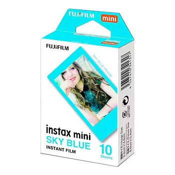 Пленка Fujifilm instax mini Blue Frame Film (10 штук в упаковке) подходит для фотокамер и принтеров instax mini