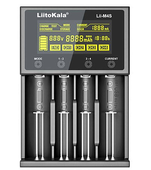 Интеллектуальное зарядное устройство для Ni-Mh, Ni-Cd, Li-Ion LiitoKala Lii-M4S
