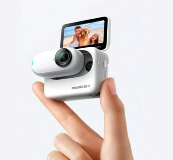 Сверхкомпактная экшн-камера со стабилизацией Insta360 GO 3 (64GB, вес 97гр, 2,2-дюймовый откидной сенсорный экран)