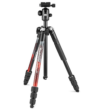 Сверхкомпактный легкий штатив Manfrotto Element MII AL RD 4 (MKELMII4RD-BH) черный/красный + Шаровая голова