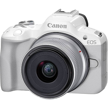Цифровой фотоаппарат Canon EOS R50 kit (RF-S 18–45mm f/4.5–6.3 IS STM) White