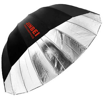 Глубокий зонт JINBEI Deep Focus Umbrella Ф130см черно-серебристый