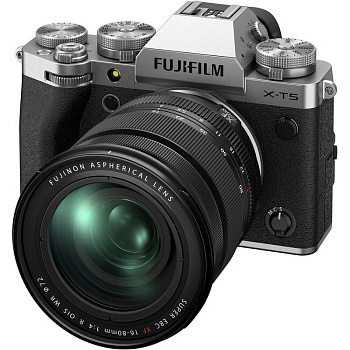 Цифровой фотоаппарат Fujifilm X-T5 kit (XF 16-80mm f/4 R OIS WR) Silver