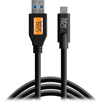 Кабель Tether Tools TetherPro с USB 3.0 на USB-C, 15' (4,6м), (CUC3215-BLK) Black