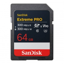 Высокоскоростная карта памяти SDXC SanDisk Extreme Pro 64GB UHS-II Card U3, V90, VIDEO 8K (SDSDXDM-064G-GN4IN) R300/W300