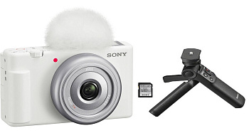 Камера Sony ZV-1F White для ведения видеоблога (ZV1F/W) + Комплект аксессуаров Multi-language, Russian