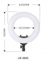 Светодиодный кольцевой осветитель JINBEI LR-360C 14 " для фото/видеосъемки (3600Lux, 3200К ~ 6500К) + крепление для смартфона